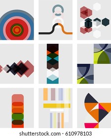 Set of vector blank minimal geometrical templates