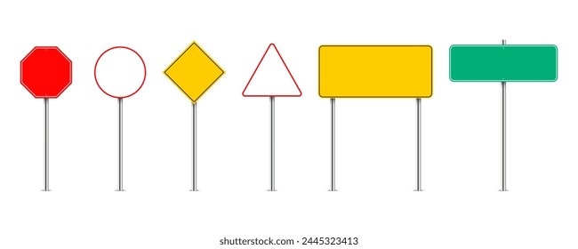 set of vector blank road signs