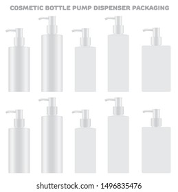 Set vector blank templates of empty and clean white plastic containers