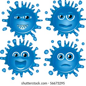 Set of vector blots characters with different faces. Part 3. Vector