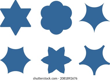 A set of vector blue abstract geometric shapes.