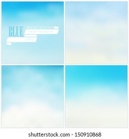 Set of vector blue backgrounds 