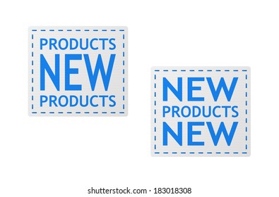 set of vector blue new signs on piece of textile