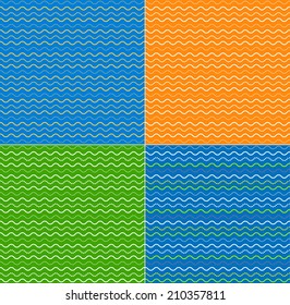 Set of vector blue waves  seamless abstract pattern background for fabric and textile