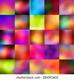 Set of vector blurred backgrounds