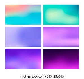 Set of vector blurred backgrounds. The collection covers for your projects. Colored meshes for presentations and web projects.