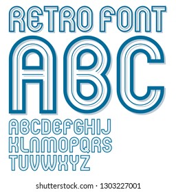 Set of vector bold upper case alphabet English alphabet letters isolated, can be used in retro poster design.