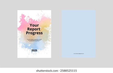 Set of Vector Book Cover Templates with Watercolor Paint Splash