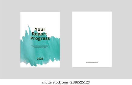 Set of Vector Book Cover Templates with Watercolor Paint Splash