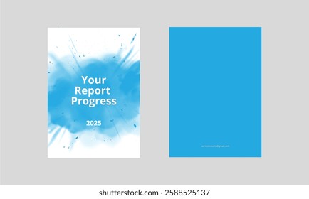 Set of Vector Book Cover Templates with Watercolor Paint Splash