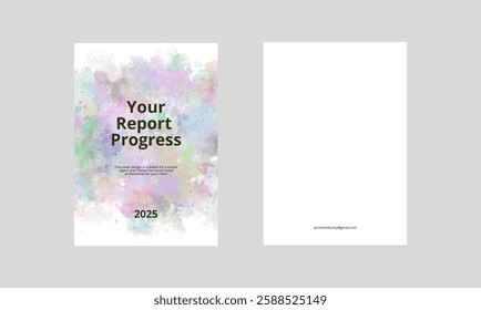 Set of Vector Book Cover Templates with Watercolor Paint Splash