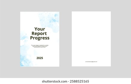 Set of Vector Book Cover Templates with Watercolor Paint Splash