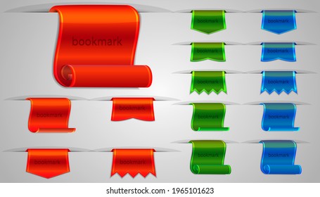 Set of vector bookmarks from ribbons for the site