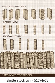 Set of vector books