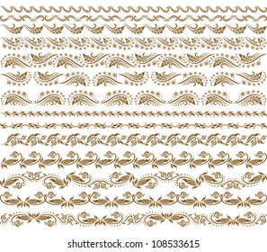 Set of vector borders,  decorative elements for design. Page decoration.