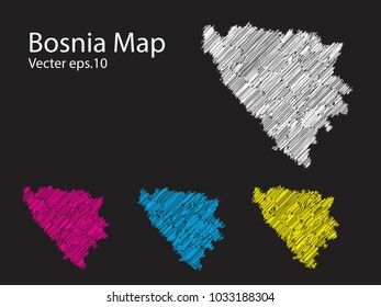 Set of vector bosnia maps Multicolored country map in geometric style for your design infographic. Vector illustration eps 10.