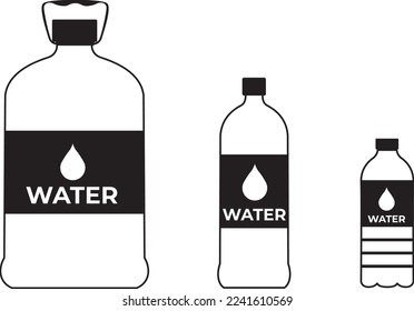 Set of  vector bottle icons isolated on white background