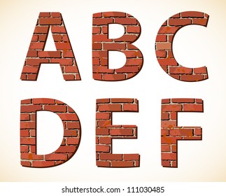 Set vector brick punctuation marks alphabet