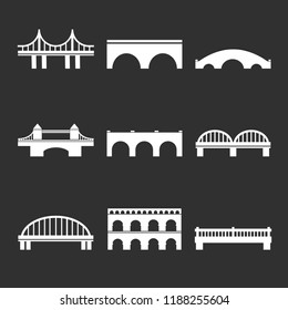 Set of vector bridges icons for web, print, mobile apps design