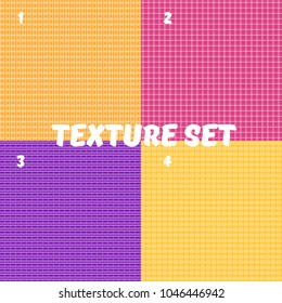 Set of vector bright checkered seamless patterns. Concept of modern texture.
