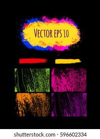 Set of vector bright colorful banners. Rainbow colored abstract design templates.