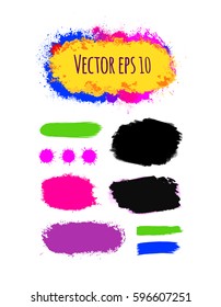 Set of vector bright colorful banners. Rainbow colored abstract design templates.