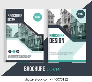 Set of Vector brochure cover templates with blured city landscape and lines. Professional Business presentation . A4 size Annual report template. Clean business catalogue cover