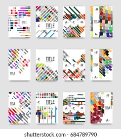 Conjunto de plantillas de portada de folletos vectores
