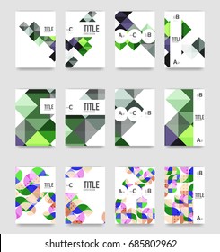 Conjunto de plantillas de portada de folletos vectores