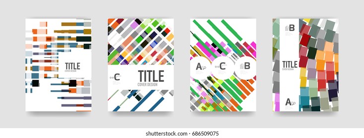Conjunto de plantillas de portada de folletos vectores