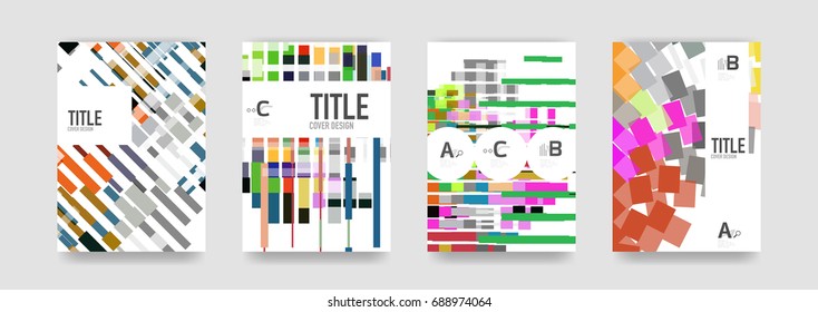 Conjunto de plantillas de portada de folletos vectores