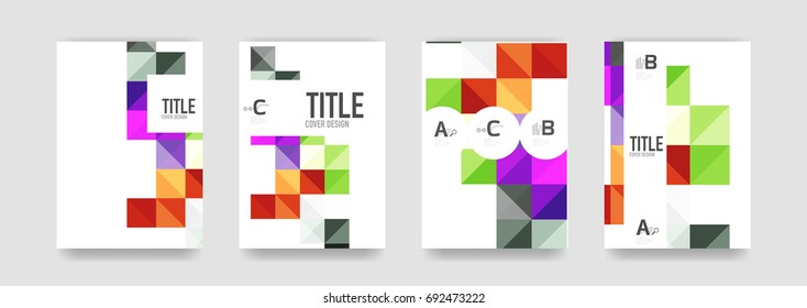 Set of vector brochure cover templates