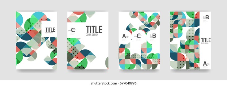 Conjunto de plantillas de portada de folletos vectores