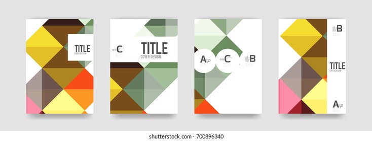 Conjunto de plantillas de portada de vectores con cuadrados 