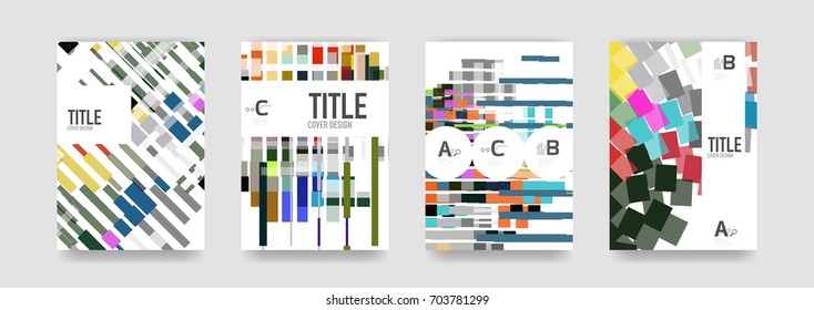 Conjunto de plantillas de portada de folletos vectores