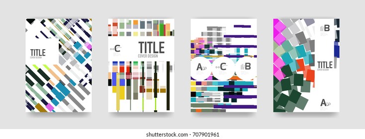 Conjunto de plantillas de portada de folletos vectores