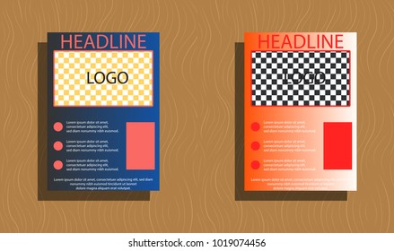 Set of vector Brochure Flyer design Layout template, size A4, Front page and back page, infographics. Easy to use and edit.