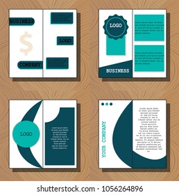 Set of vector Brochure Flyer design Layout template, size A4, Front page and back page, infographics. Easy to use and edit.