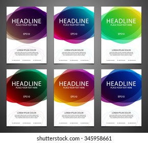 Set of vector brochure flyer design template with circle shapes