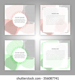Set of Vector brochure front and back side templates in abstract style.