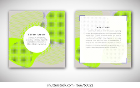 Set of Vector brochure front and back side templates in abstract style.