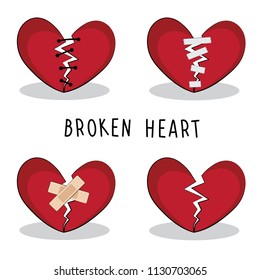 set vector broken heart. it is about love.