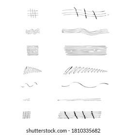 Set vector brush for sketch illustration