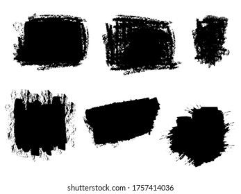 Set of vector brush stroke backgrounds. grunge backdrop, dirty banner, watercolor design and dirty texture