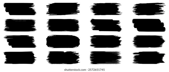 Set of vector brush stroke set. Big collection of grunge black paint, ink brush strokes. Brushes, lines, brush, strokes, grunge, dirty, backdrop. set of different ink paint brush strokes isolated on w