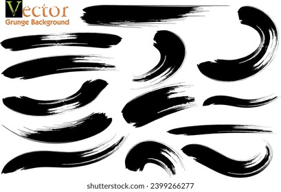 set Vector Brush Stroke. Black paint wavy brush strokes vector collection. Dirty curved lines and wavy brushstrokes. Modern grunge brush lines.Brush