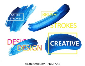 Set of vector brush stroke. Modern background with place for text. Design for commercial, advertisement, sale, information, brochure cover, banner, card.