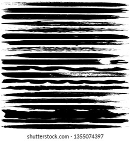 Set of vector brush strokes