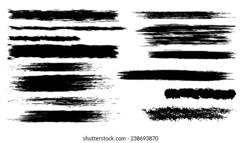 set of vector brush strokes 