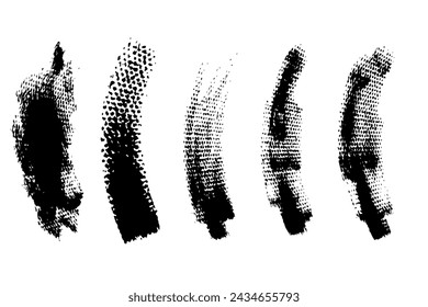 Set of vector brush strokes